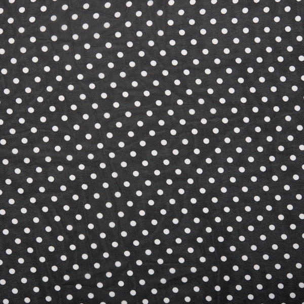 Polyester imprimé PETIT POIS - Noir