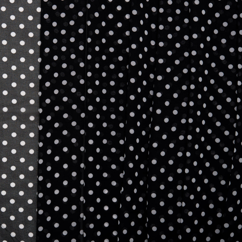 POLKA DOT Printed Polyester - Black