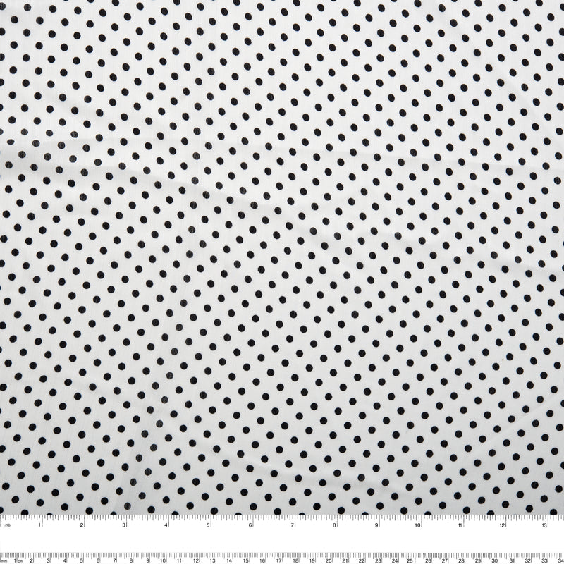 POLKA DOT Printed Polyester - White / Black