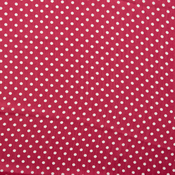Polyester imprimé PETIT POIS - Rouge melon