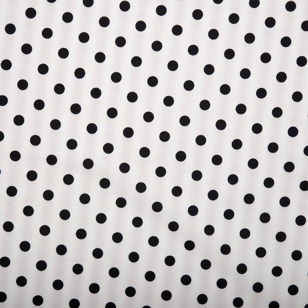Polyester imprimé PETIT POIS - Moyen - Blanc / Noir