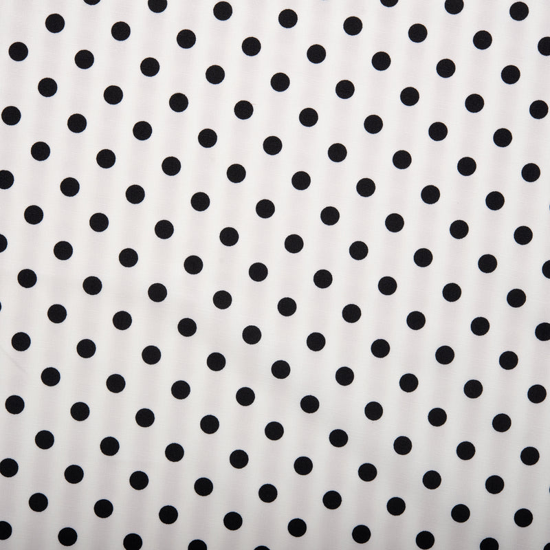 Polyester imprimé PETIT POIS - Moyen - Blanc / Noir