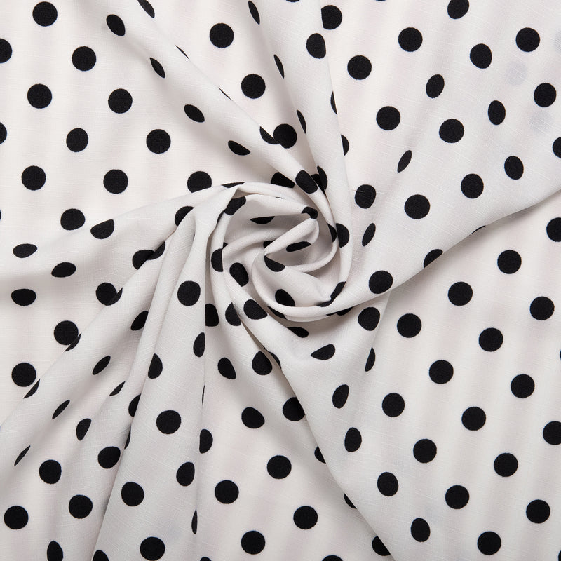 POLKA DOT Printed Polyester - Medium - White / Black