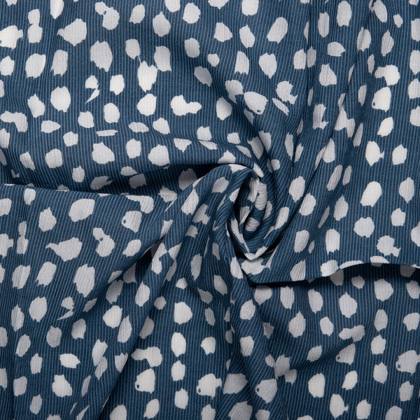 Viscose - CHLOE - Pois abstrait - Bleu