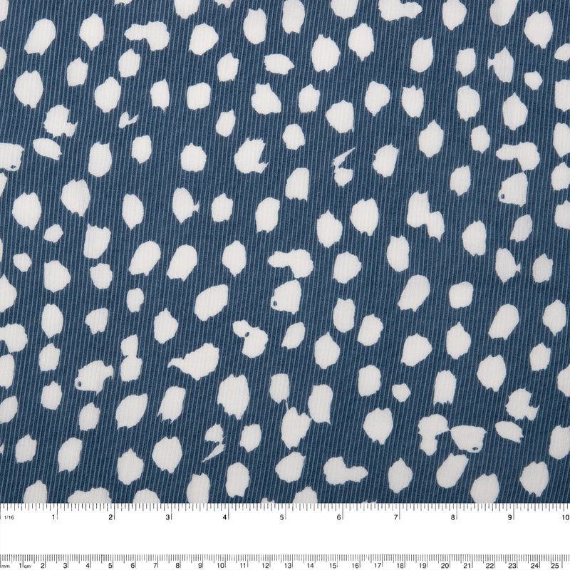 Viscose - CHLOE - Pois abstrait - Bleu