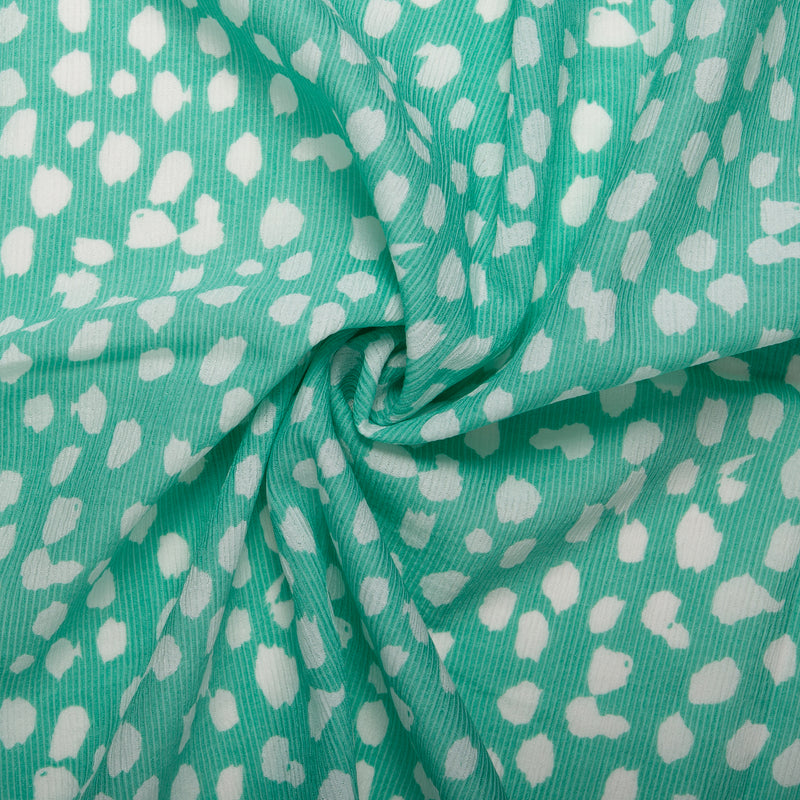 Viscose - CHLOE - Pois abstrait - Turquoise