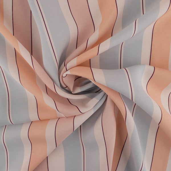 Rayon Poplin Stripe - Various Stripe - Pink / Blue