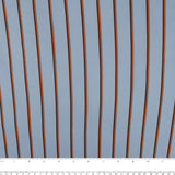 Popeline de rayonne à rayures - Rayures variées - Bleu / Brun