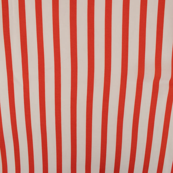 Rayon Poplin Stripe - Red / White