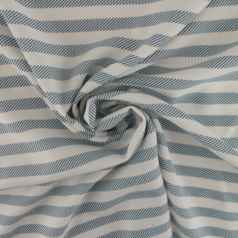 Rayon Poplin Stripe - Zipper Stripe - Blue