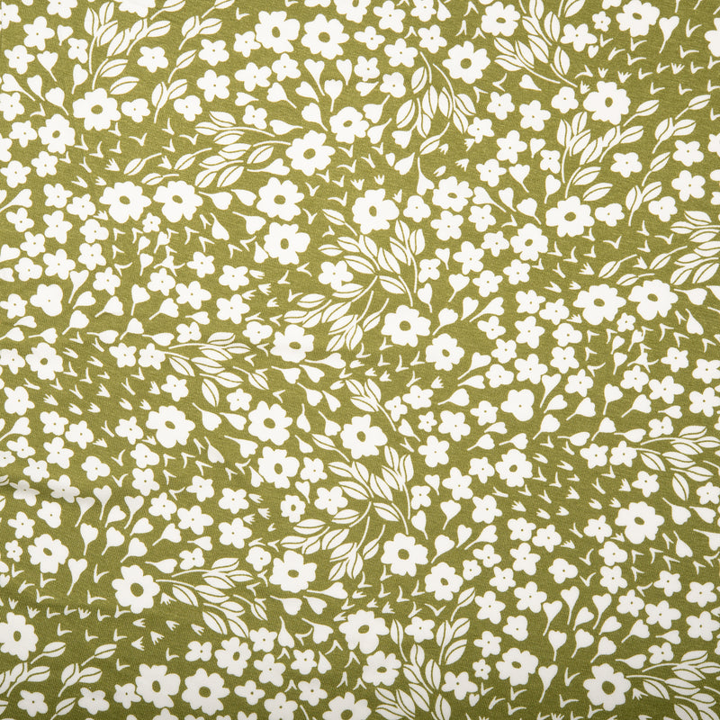 Printed Viscose Knit - ARIELLA - Daisy small - Green