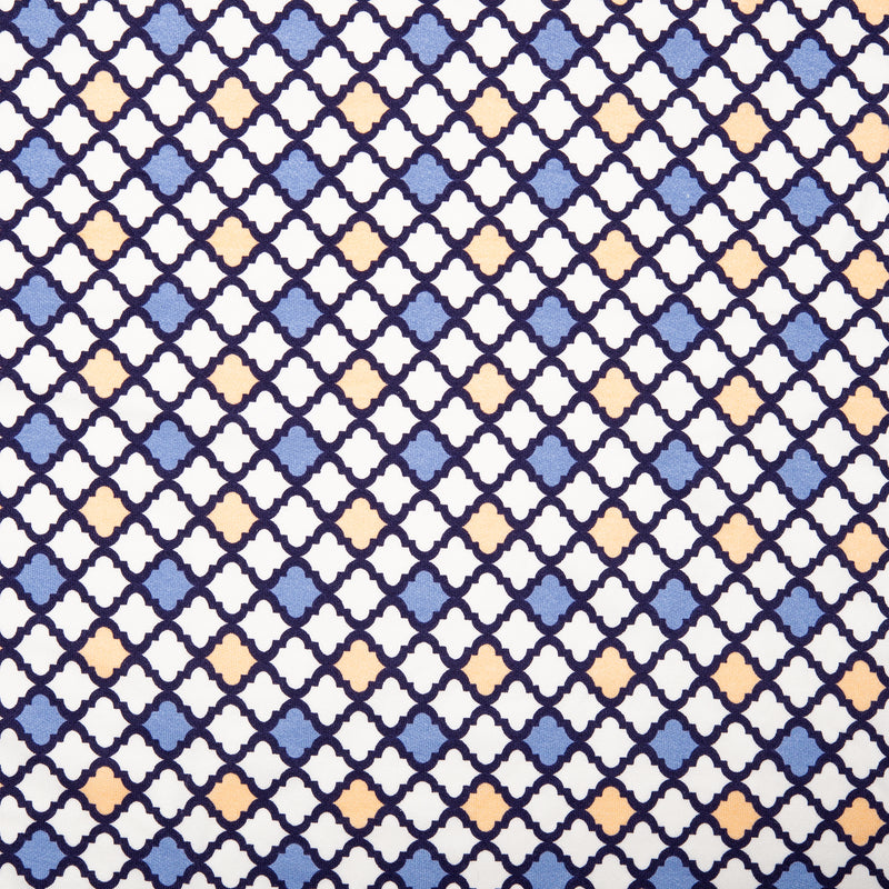 Printed Viscose Knit - ARIELLA - Trellis - Blue