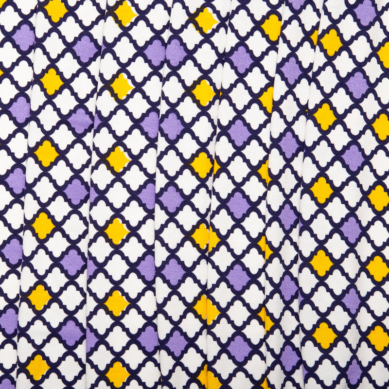 Printed Viscose Knit - ARIELLA - Trellis - Purple