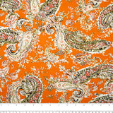 Tricot viscose imprimé - ARIELLA - Cachemire - Orange