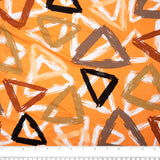 Printed Viscose Knit - ARIELLA - Triangles - Orange