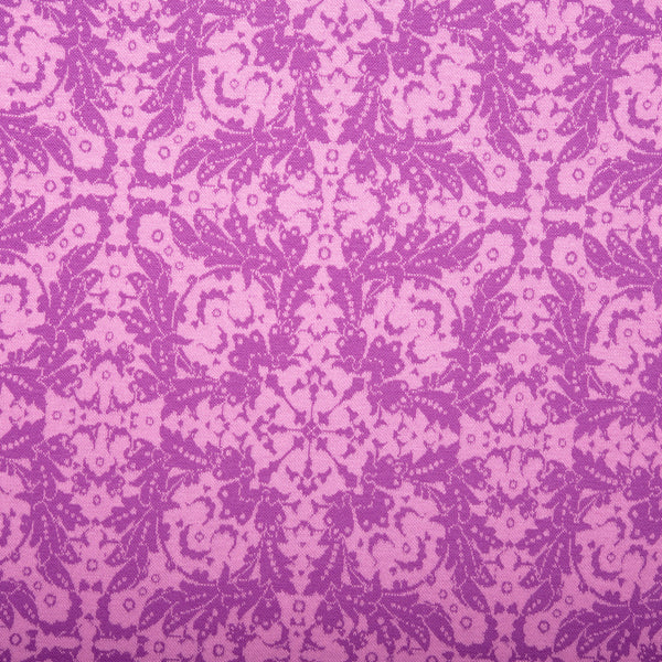 Printed Viscose Knit - ARIELLA - Damask - Purple