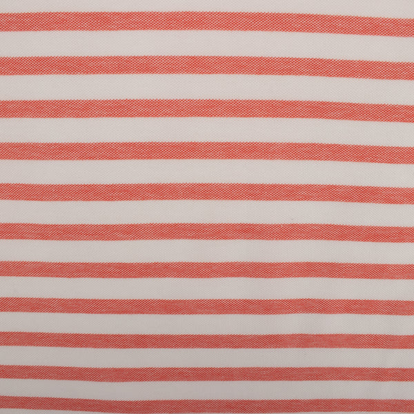 Pique Cotton Jersey - Stripe - Orange