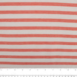 Pique Cotton Jersey - Stripe - Orange