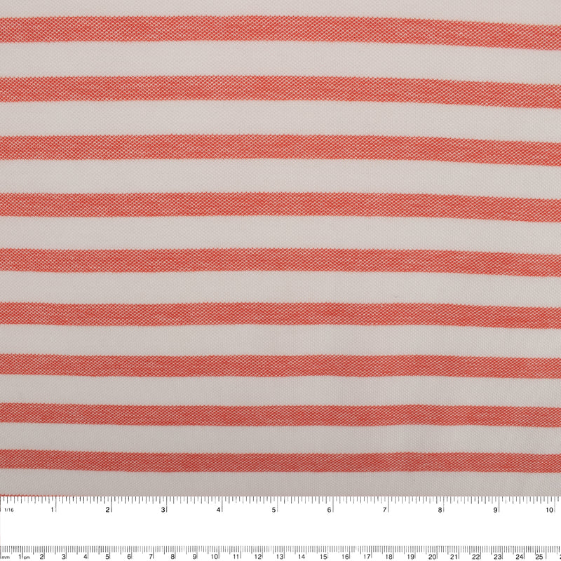 Pique Cotton Jersey - Stripe - Orange