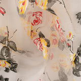Printed Burnout Organza - Roses - Yellow