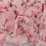 Printed Burnout Organza - Roses - Pink