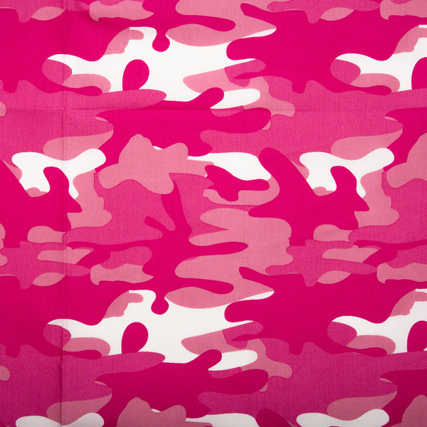 Coton imprimé - ZILLION - Camouflage - Rose
