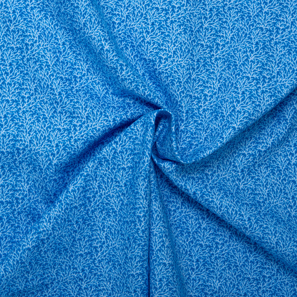 Coton imprimé - ZILLION - Branch - Bleu glacé