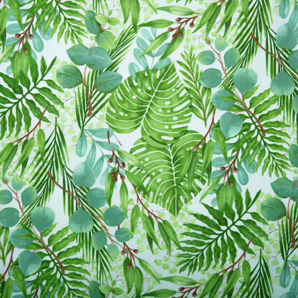 Printed Cotton - ZILLION - Tropical leaf - Green