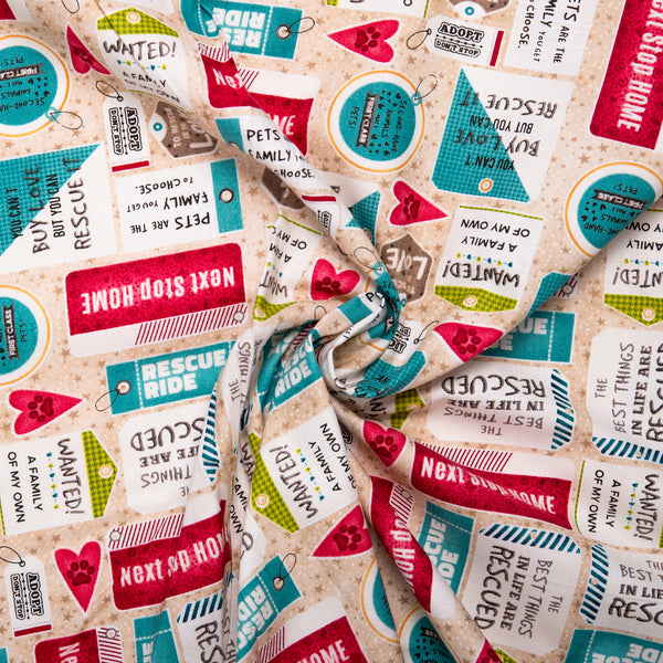 Printed Cotton - ZILLION - Tags - Beige