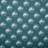 Printed Cotton Poplin - WOO HOO - Dinosaur - Blue