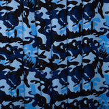 Popeline de coton imprimée - WOO HOO - Camouflage / Shrek - Bleu