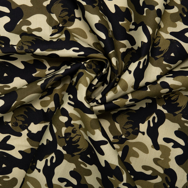 Printed Cotton Poplin - WOO HOO - Camouflage / Shrek - Green