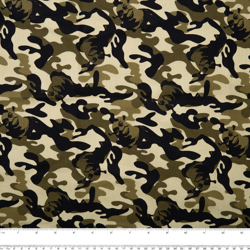 Printed Cotton Poplin - WOO HOO - Camouflage / Shrek - Green