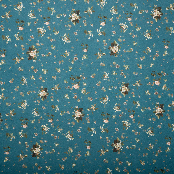 Digital Printed cotton - MEDLEY - Flower bud - Blue