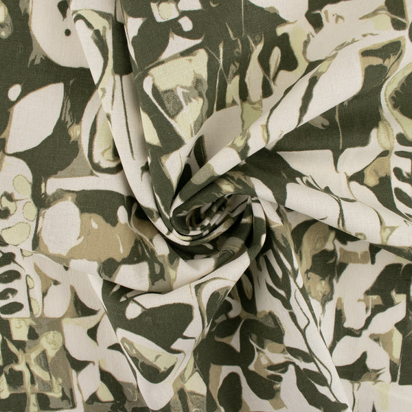 Printed Rayon Linen - BORA BORA - Abstract - Green