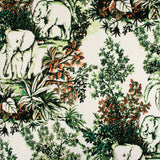 Printed Rayon Linen - BORA BORA - Elephant - Green