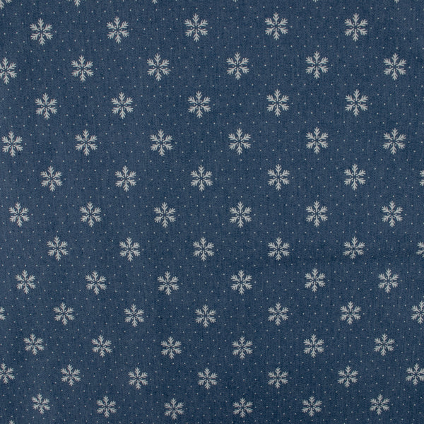 Printed Denim - Snowflake - Blue