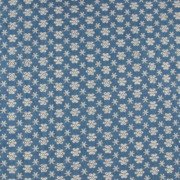 Embroidered Denim - Daisy 5 - Blue