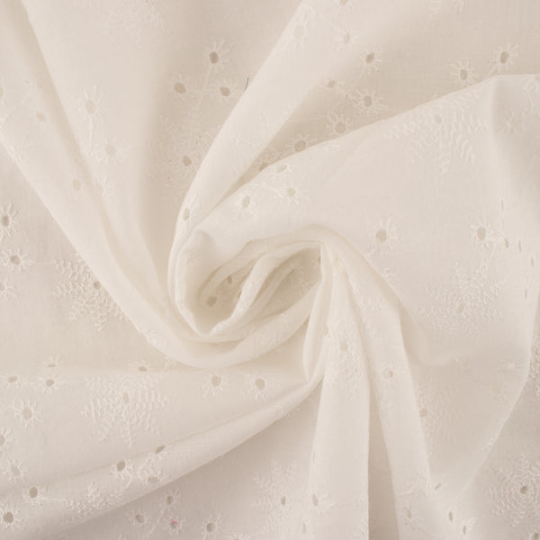 Fashion Embroidered Cotton - Daisy - Off white