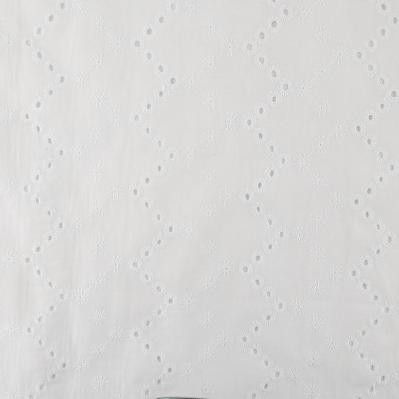 Fashion Embroidered Cotton - Zigzag - White