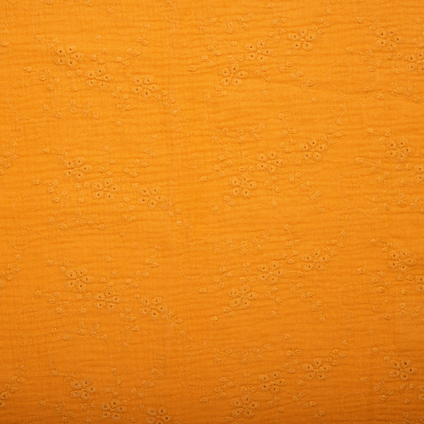 Fashion Embroidered Cotton - Daisy - Orange