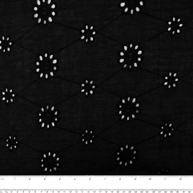 Fashion Embroidered Cotton - Cercles - Black