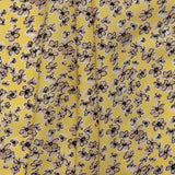 Popeline de coton extensible imprimé - PAULINA - Clématites - Jaune canari
