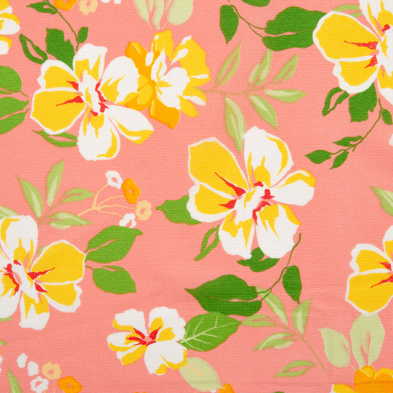 Textured printed georgette - Florals - Peach