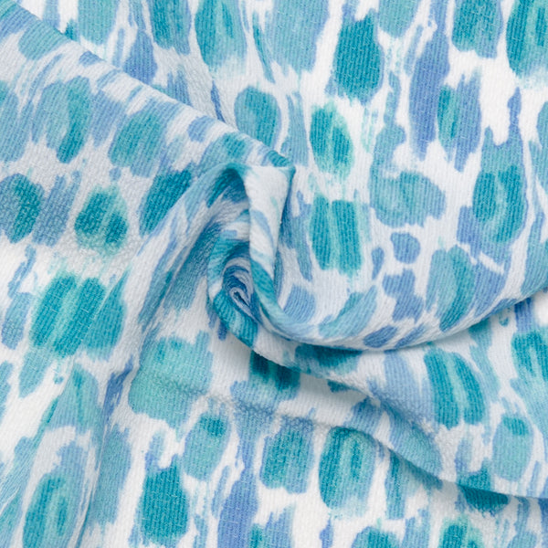 Textured printed georgette - Leopard - Blue