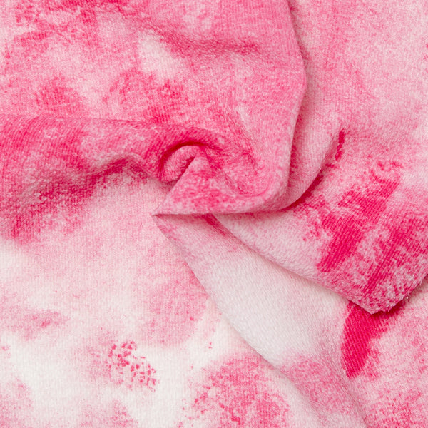 Georgette texturée imprimée - Tie dye - Rose