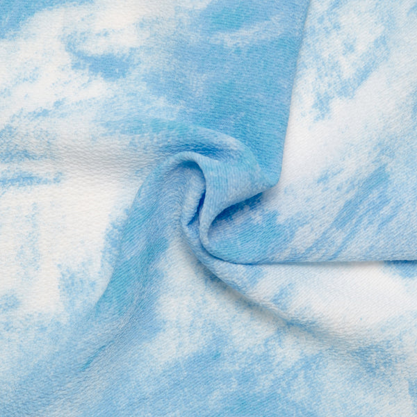 Textured printed georgette - Tie dye - Blue