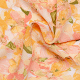 Textured printed georgette - Clematis - Yellow