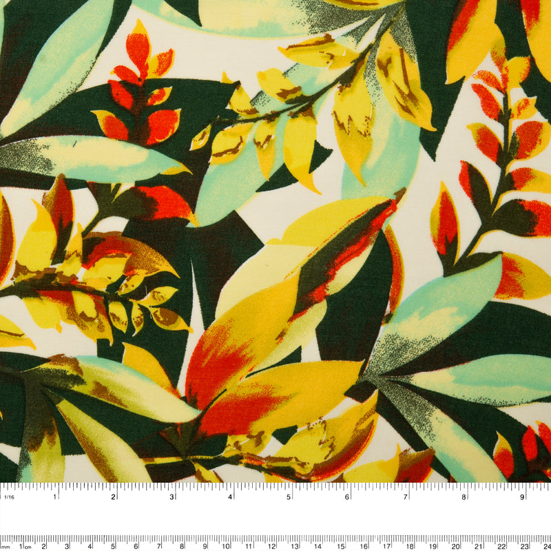 Rayon Voile Print - ALISSA - Leafs - Yellow