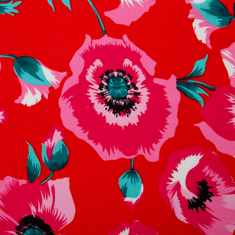 Rayon Voile Print - ALISSA - Anemome - Red